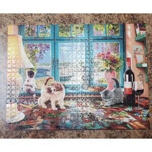 Cat Puzzle Cats Puzzlers Desk Buffalo 750 Teen Adult Jigsaw Complete